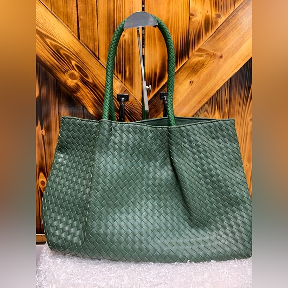 lulu dharma Handbags - Green Woven Hobo Tote Bag
